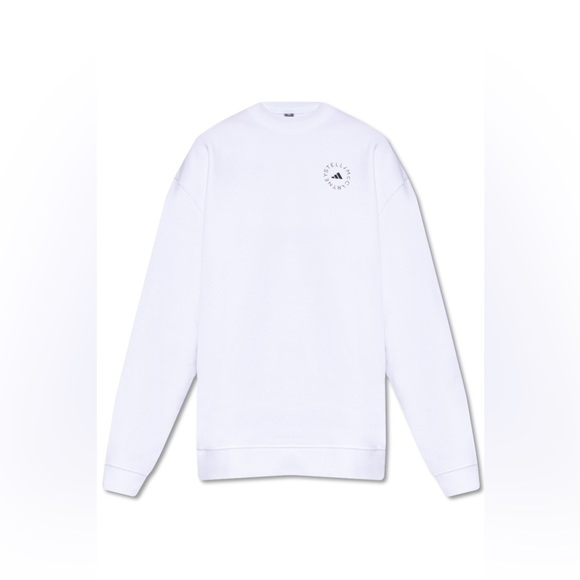 NWOT adidas by Stella McCartney Crewneck Sweatshirt French Terry White Size L - Picture 4 of 11